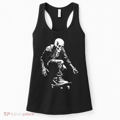 Skeleton Skateboarder Cool Women's Tank Top