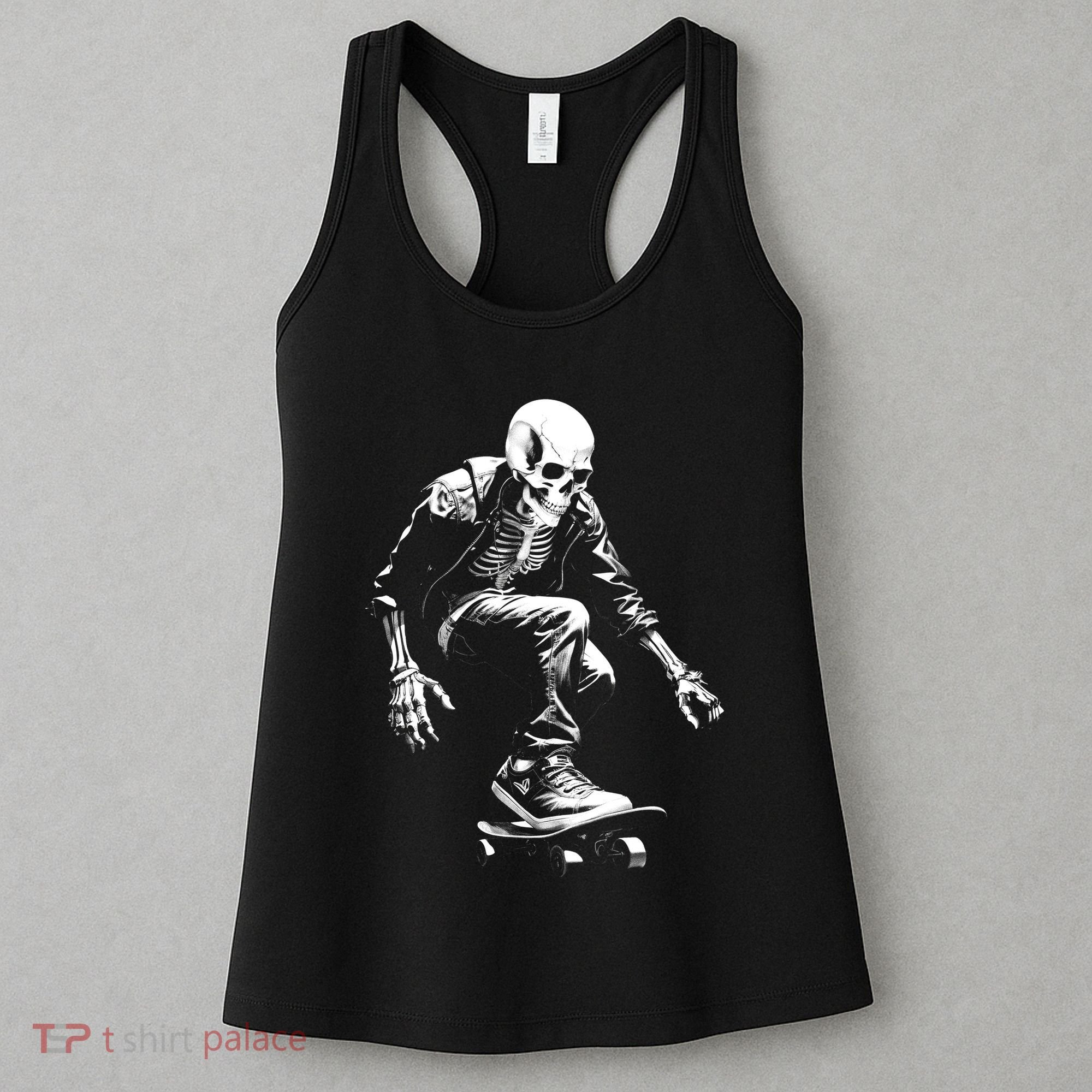 Skeleton Skateboarder Cool Women's Tank Top