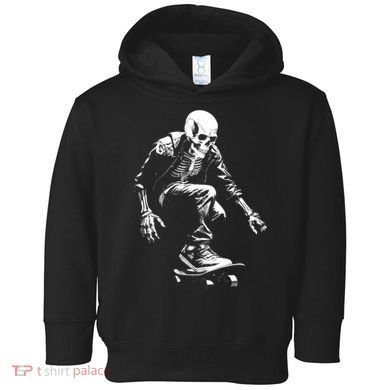 Skeleton Skateboarder Cool Toddler Hoodie