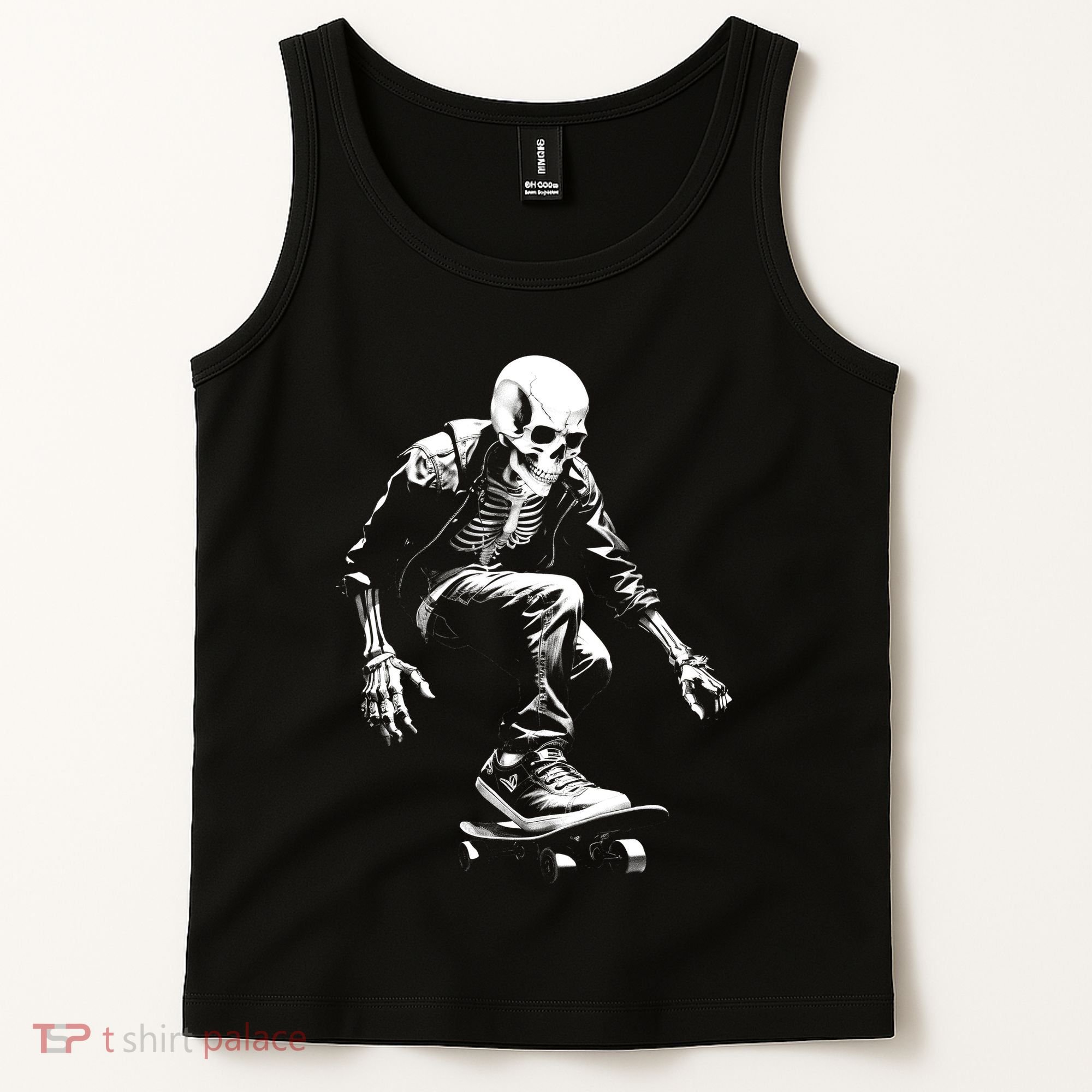 Skeleton Skateboarder Cool Tank Top