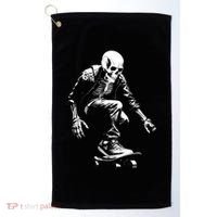 Skeleton Skateboarder Cool Golf Towel thumb 0