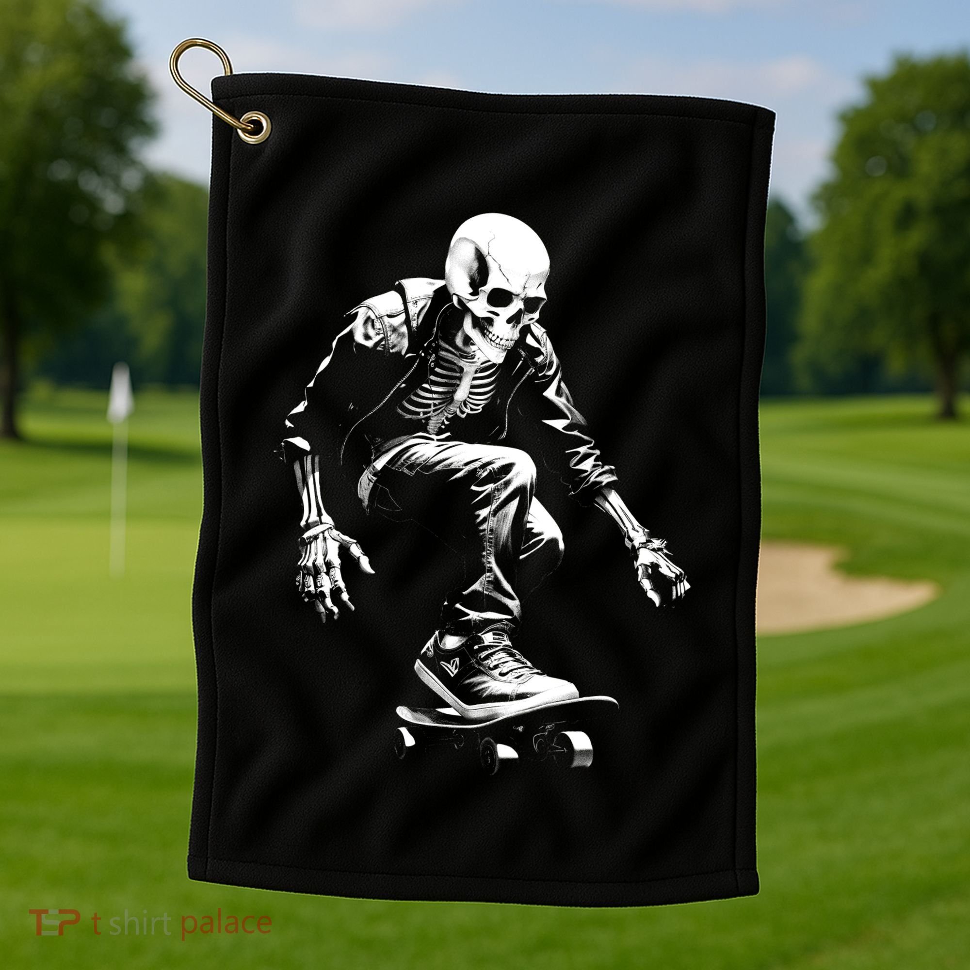 Skeleton Skateboarder Cool Golf Towel