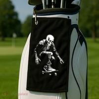 Skeleton Skateboarder Cool Golf Towel thumb 2