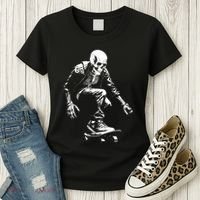 Skeleton Skateboarder Cool Women's T-Shirt thumb 3