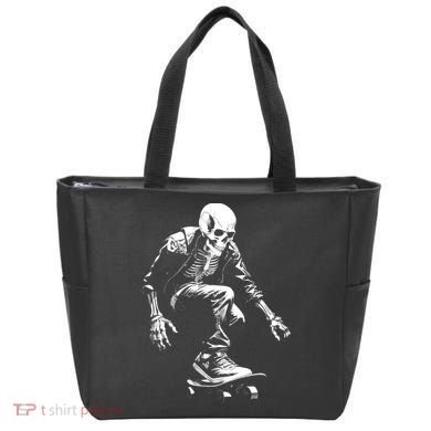 Skeleton Skateboarder Cool Tote Bag