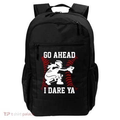 S Softball Catcher Funny N I Dare Ya Gift Backpack