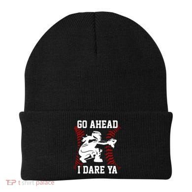 S Softball Catcher Funny N I Dare Ya Gift Beanie