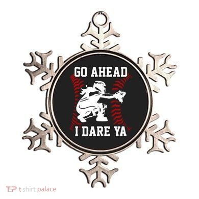 S Softball Catcher Funny N I Dare Ya Gift Ornament