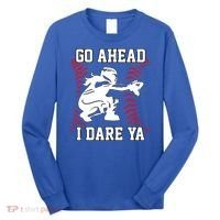 S Softball Catcher Funny N I Dare Ya Gift Long Sleeve Shirt thumb 0