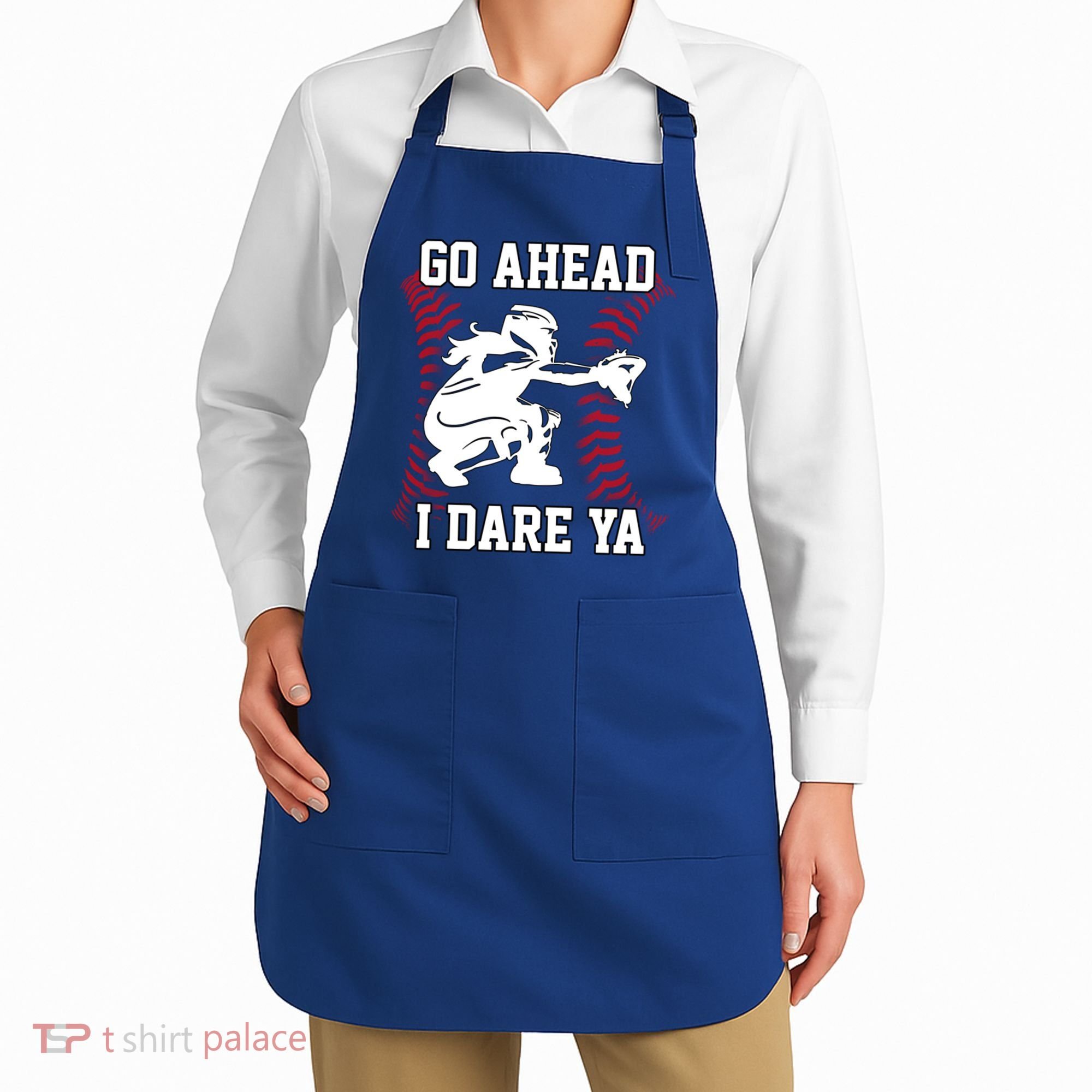 S Softball Catcher Funny N I Dare Ya Gift Apron