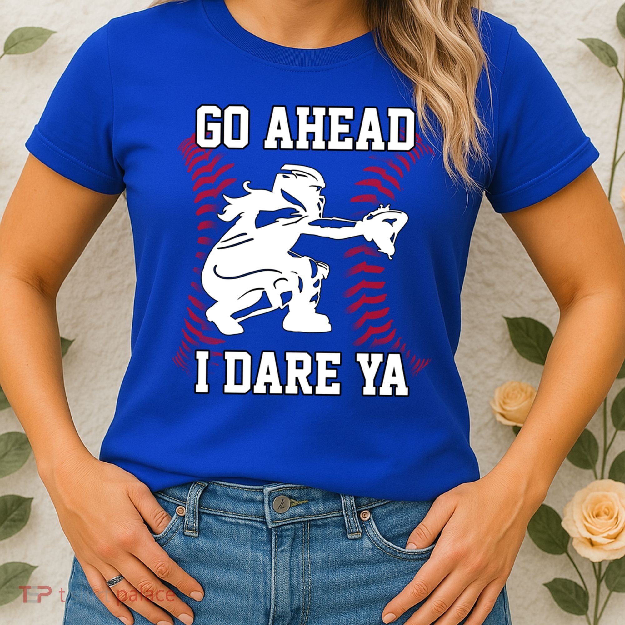 S Softball Catcher Funny N I Dare Ya Gift Women's T-Shirt