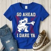 S Softball Catcher Funny N I Dare Ya Gift Women's T-Shirt thumb 3