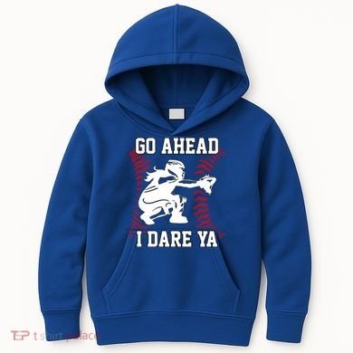 S Softball Catcher Funny N I Dare Ya Gift Kids Hoodie