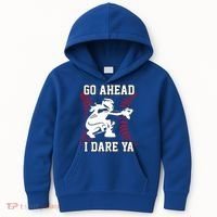 S Softball Catcher Funny N I Dare Ya Gift Kids Hoodie thumb 0