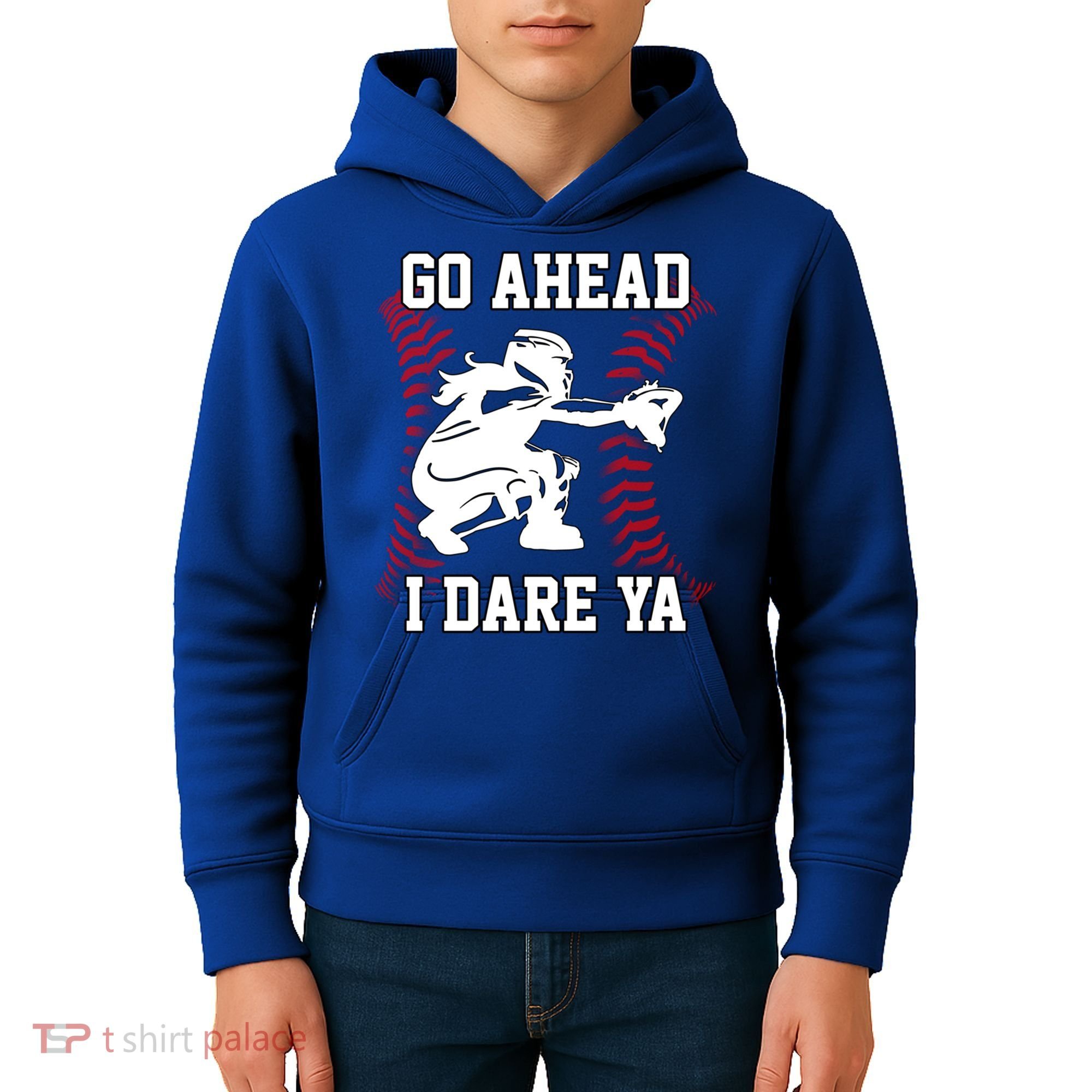 S Softball Catcher Funny N I Dare Ya Gift Kids Hoodie
