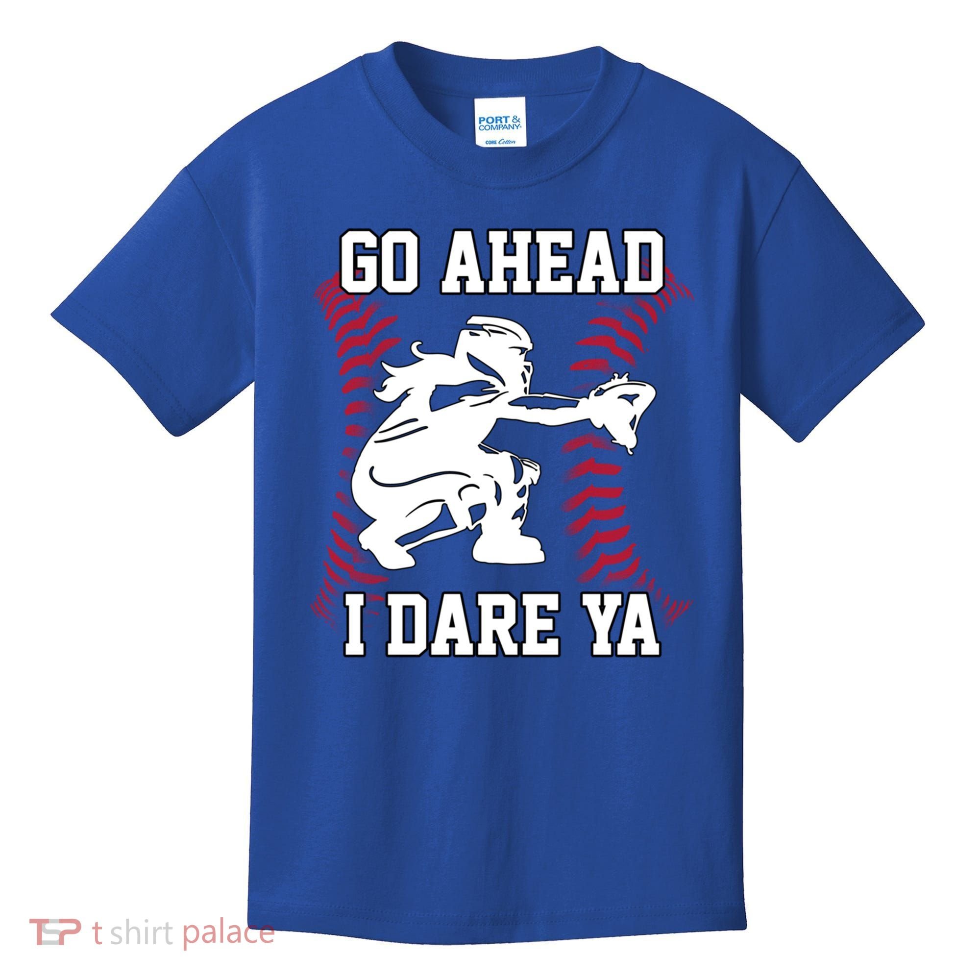 S Softball Catcher Funny N I Dare Ya Gift Kids T-Shirt