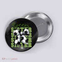 Soccer Sister Coquette Bow Cute Mom Button thumb 0