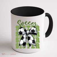 Soccer Sister Coquette Bow Cute Mom Coffee Mug thumb 1