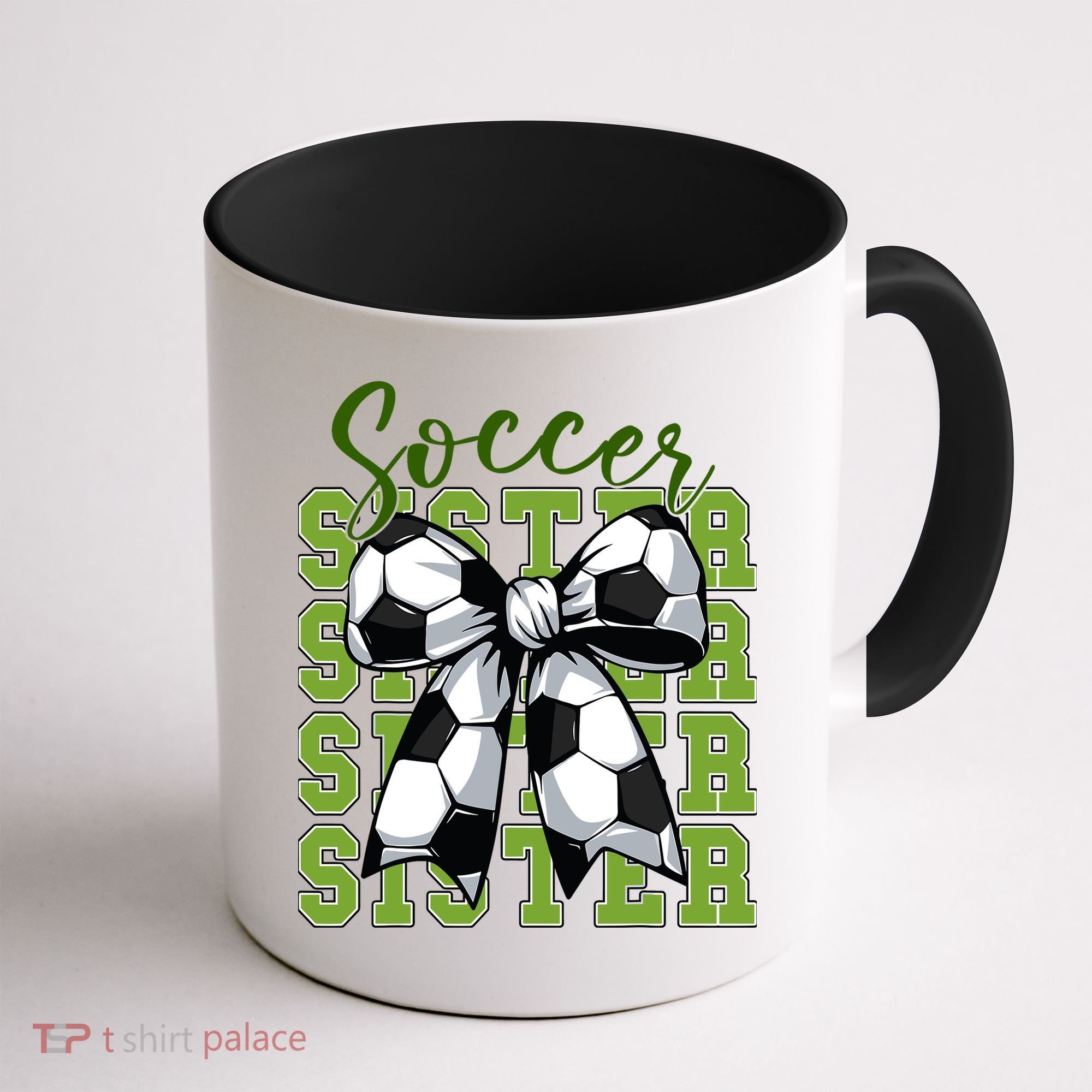 Soccer Sister Coquette Bow Cute Mom Coffee Mug