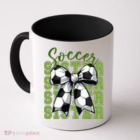 Soccer Sister Coquette Bow Cute Mom Coffee Mug thumb 0