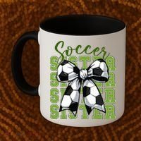 Soccer Sister Coquette Bow Cute Mom Coffee Mug thumb 2