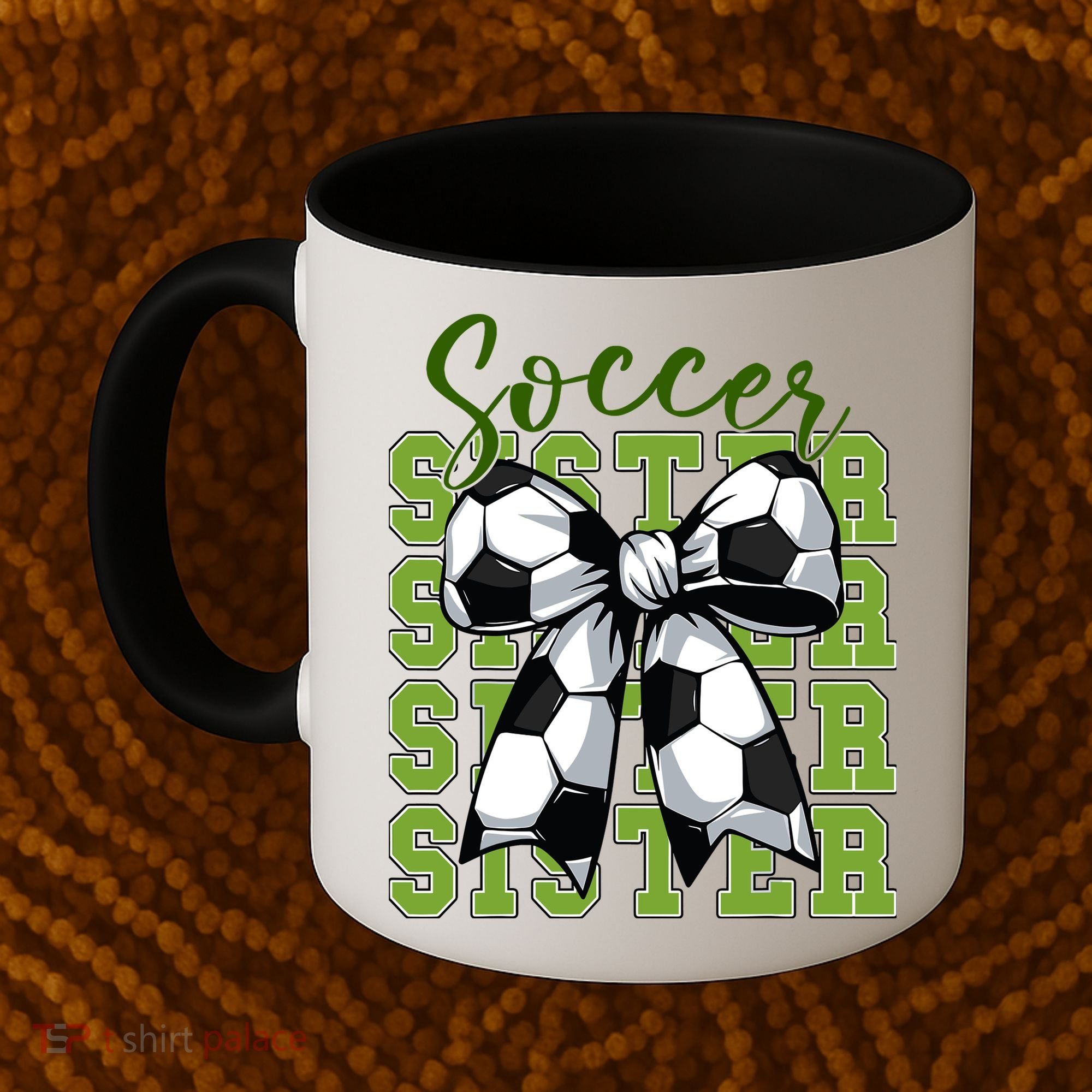 Soccer Sister Coquette Bow Cute Mom Coffee Mug