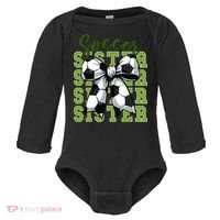 Soccer Sister Coquette Bow Cute Mom Baby Long Sleeve Bodysuit thumb 0