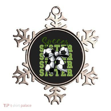 Soccer Sister Coquette Bow Cute Mom Ornament