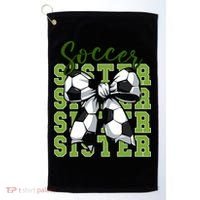Soccer Sister Coquette Bow Cute Mom Golf Towel thumb 0