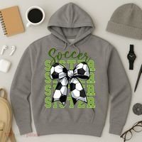 Soccer Sister Coquette Bow Cute Mom Hoodie thumb 3