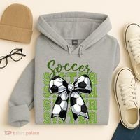Soccer Sister Coquette Bow Cute Mom Hoodie thumb 4