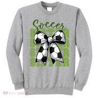 Soccer Sister Coquette Bow Cute Mom Sweatshirt thumb 0