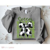 Soccer Sister Coquette Bow Cute Mom Sweatshirt thumb 2
