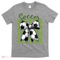 Soccer Sister Coquette Bow Cute Mom T-Shirt thumb 0