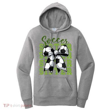 Soccer Sister Coquette Bow Cute Mom Women's Hoodie