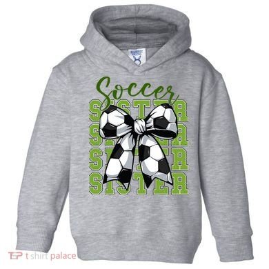 Soccer Sister Coquette Bow Cute Mom Toddler Hoodie