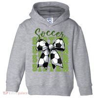 Soccer Sister Coquette Bow Cute Mom Toddler Hoodie thumb 0