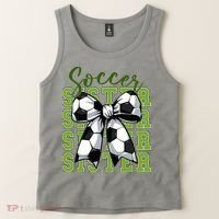 Soccer Sister Coquette Bow Cute Mom Tank Top thumb 2