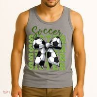 Soccer Sister Coquette Bow Cute Mom Tank Top thumb 3