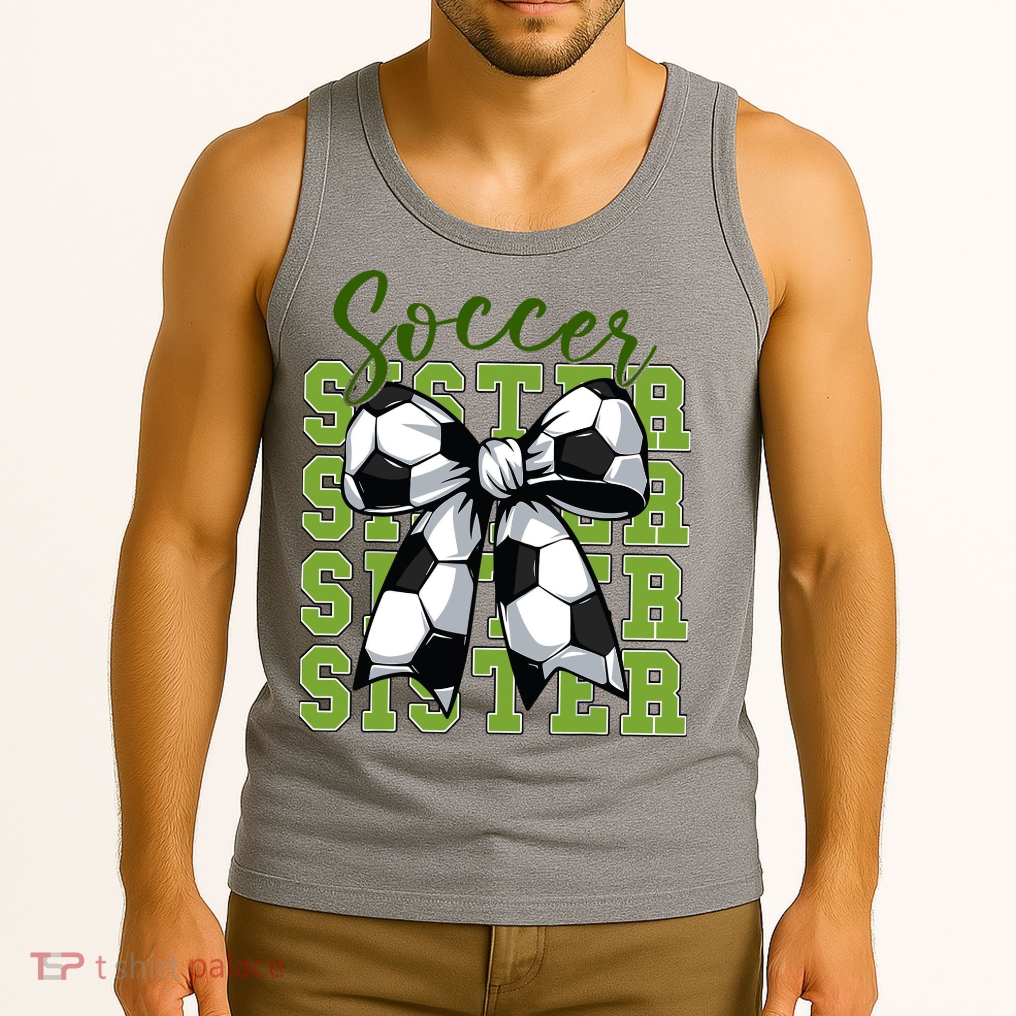 Soccer Sister Coquette Bow Cute Mom Tank Top
