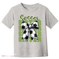 Soccer Sister Coquette Bow Cute Mom Toddler T-Shirt thumb 0