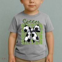 Soccer Sister Coquette Bow Cute Mom Toddler T-Shirt thumb 2