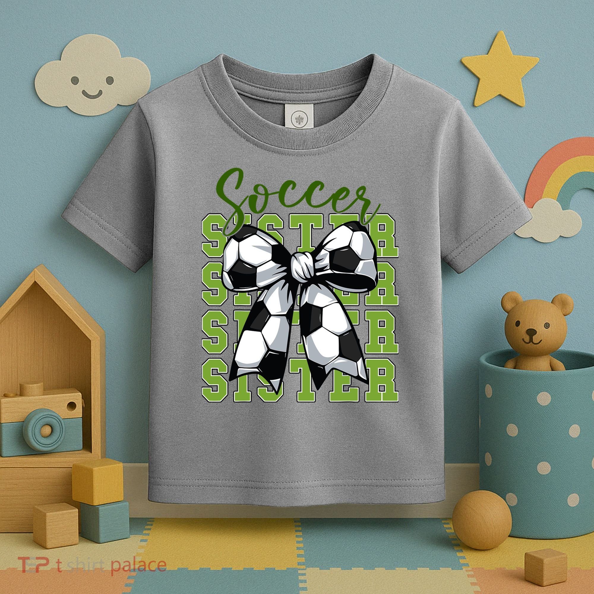 Soccer Sister Coquette Bow Cute Mom Toddler T-Shirt