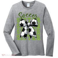 Soccer Sister Coquette Bow Cute Mom Women's Long Sleeve Shirt thumb 0