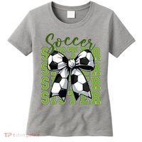 Soccer Sister Coquette Bow Cute Mom Women's T-Shirt thumb 0