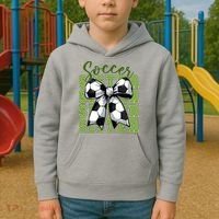 Soccer Sister Coquette Bow Cute Mom Kids Hoodie thumb 2