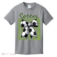 Soccer Sister Coquette Bow Cute Mom Kids T-Shirt thumb 0