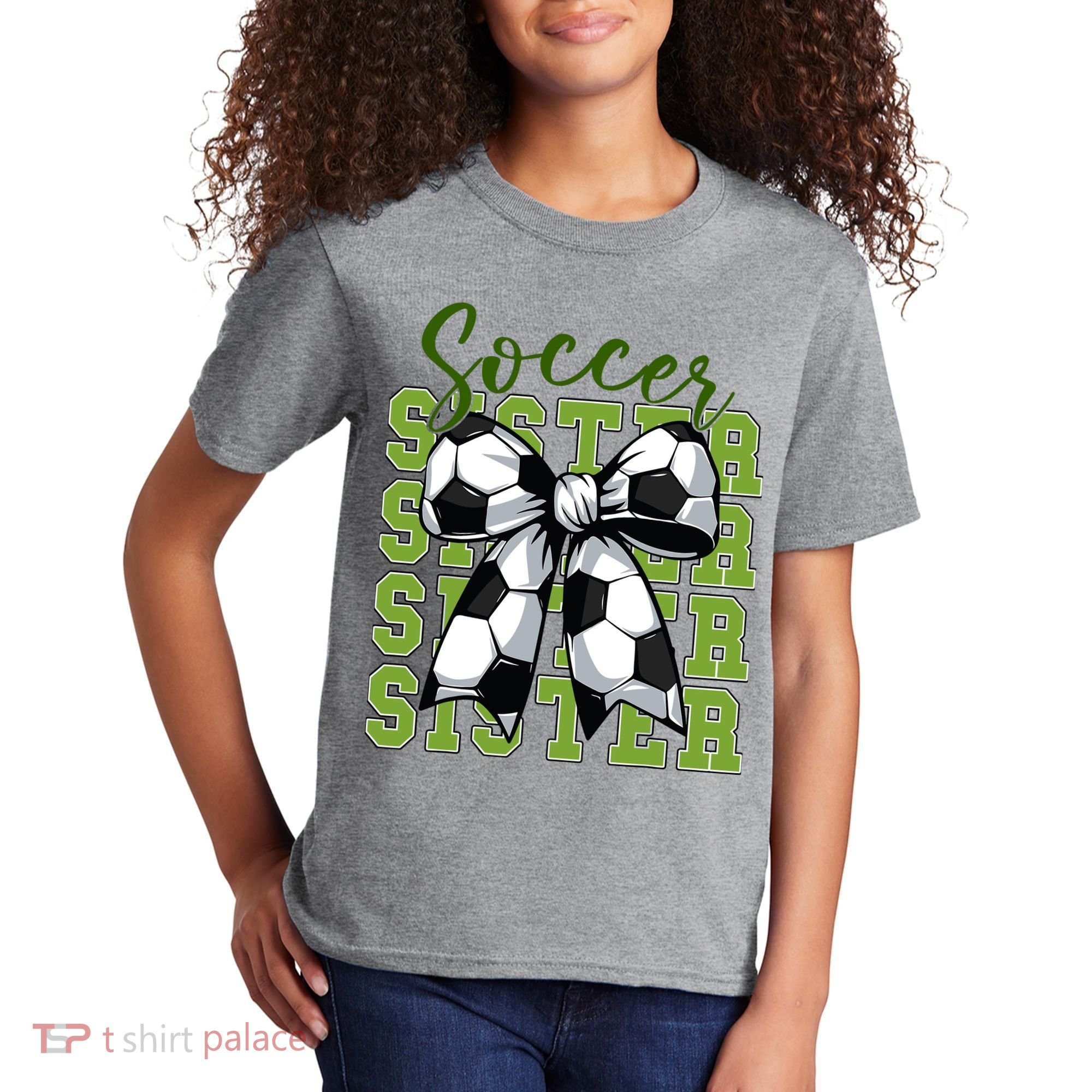 Soccer Sister Coquette Bow Cute Mom Kids T-Shirt