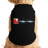 Shark Santa Christmas Sleigh Funny Shark Xmas Gift Doggie Tank thumb 0