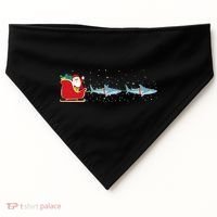 Shark Santa Christmas Sleigh Funny Shark Xmas Gift USA-Made Doggie Bandana thumb 0